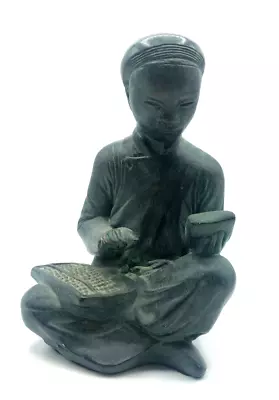 Vintage Austin Figur Chinesischer Beamter Finanzen mit Abakus bronziert H 22 cm - Bild 1 von 4