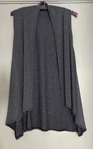 Zinc Women's Draped Black and White Striped Hipster Vest Size M - Picture 1 of 8