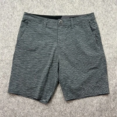Volcom Mid Rise Hybrid Shorts Men's Size 32 Gray Striped - Image 1 of 4