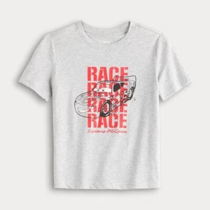 T-shirt nuova bambino ragazzo Disney Pixar CARS Lightning McQueen Race grigio/rosso cotone - Foto 1 di 1