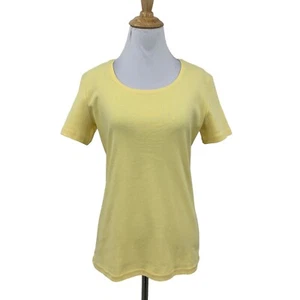 Karen Scott Basic Tee Womens XS Extra Small Lemon Short Sleeve Crew Neck Shirt - Picture 1 of 11