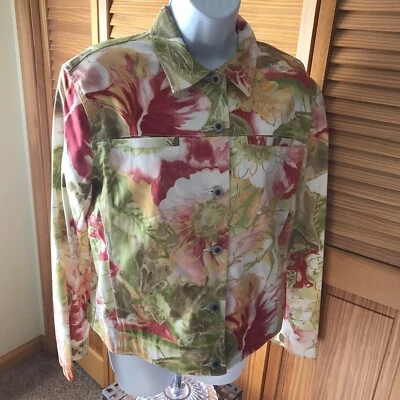 Caribbean Joe миниатюрный короткий блейзер куртка розовый цветочный многоцветный женщин SZ S - Изображение 1 из 4