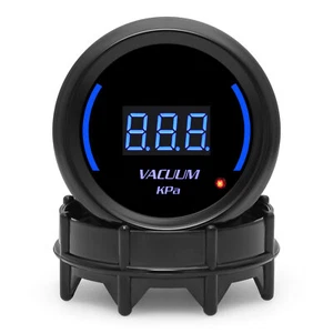 2" 52mm Universal Car Digital Blue LED Black PSI VACUUM 0~-1 X100 KPa Meter - Picture 1 of 12