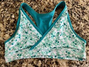 CHAMPION M SPORTS BRA, ￼REMOVABLE PADS ,LINED Turquoise With Pattern