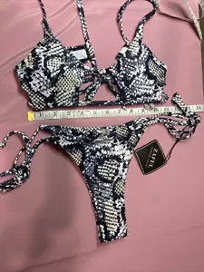 Zaful Snake Print Bikini Set - Picture 1 of 6
