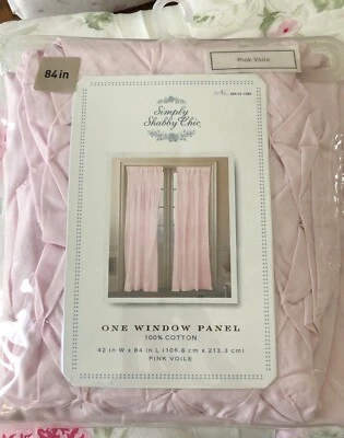 Rachel Ashwell Simply Shabby Chic Pintuck Smocked Window Panel Pink Voile 84 in - Image 1 of 4