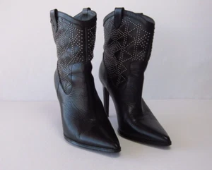 MNG Touch Women Low-Calf Boots Black Size 7 1/2 - Picture 1 of 14