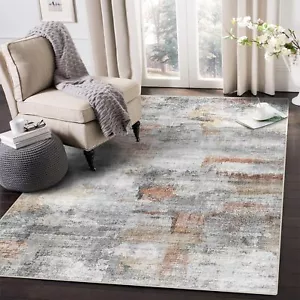 Modern Washable Ultra Soft Non Slip Abstract Foldable Stain Resistant Area Rug - Picture 1 of 5