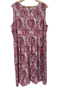 Croft & Barrow Paisley Print Sleeveless Dress size XL Pink  Womens new - Picture 1 of 5