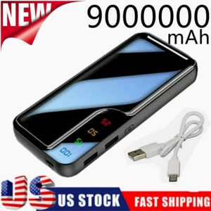 Portable 9000000mAh Fast Battery Charger Backup 2USB LED Power Bank for Phone - Picture 1 of 15