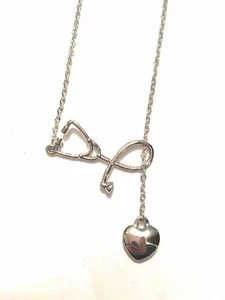 Grey's Anatomy Collana Stetoscopio Nichel Free Medicina Biologia Cuore Love - Foto 1 di 1
