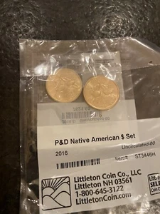 2016 P&D Code Talkers Native American Dollar 2 Kursmünzensatz Stempelglanz 1 $ - Bild 1 von 2