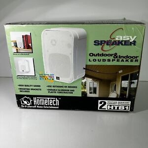 Home tech HTB1 Pair Of White 50 W Indoor Outdoor Speakers New Opened Box