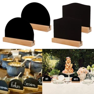 4 PCS Wood Chalkboard Ornament Chalkboard Table Sign Rustic Chalkboard Decor - Picture 1 of 12