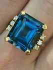 Women's London Blue Topaz Engagement Ring 14K Yellow Gold Plated 2Ct Emerald Cut