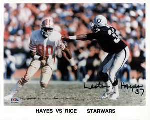 Lester Hayes Raiders signed Autogramm 8x10 Foto mit Jerry Rice PSA DNA *64 - Bild 1 von 1