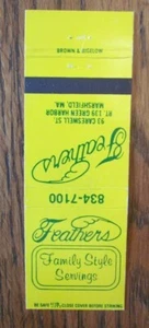 MARSHFIELD, MASSACHUSETTS STREICHHOLZSCHACHTELEINBAND: FEDERN RESTAURANT STREICHHOLZEINBAND -D - Bild 1 von 1