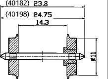 Roco Ricambi - 40198 Coppia assali per Carrozze Roco e simili D/C