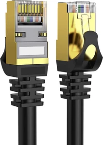 Cat 8 Ethernet-Kabel 50 Fuß geschirmt, Innen & Außen, Schwerlast High Speed Direc - Bild 1 von 12