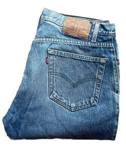LEVIS 505 Jeans Mens W 36 L 30 Straight Fit Vintage Blue Denim Red Tab No E30 - Picture 1 of 12