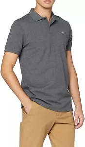 Hackett London Short Sleeve Polo Shirt, Charcoal/White Size Small New With Tags - Picture 1 of 5