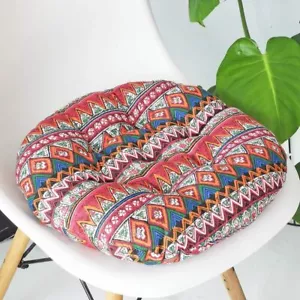 Bohemian Round Chair Pad Cushion for Garden Patio Home Office, 18" Red - Picture 1 of 7