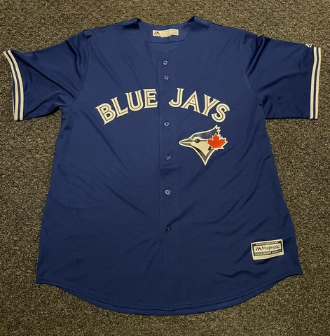 Toronto Blue Jays Majestic Cool Base Button Up Jersey Size 2XL XXL  NWOT  Blue Cover