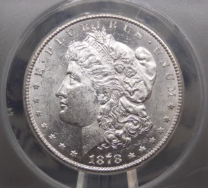 1878 "CC" Morgan SILVER Dollar $1 ANACS MS60 #272 UNC Uncirculated ECC&C, Inc. - Picture 1 of 5