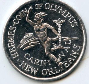 .Mardi Gras Doubloon Hermes Coin of Olympus 1980 Aluminum - Picture 1 of 2