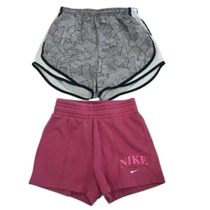 Nike Girls Shorts Set of 2 Size Small Pink Pair and Black/White Pair - Picture 1 of 9
