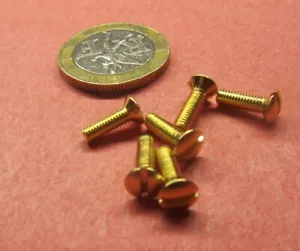 Vite a macchina testa ovale in ottone scanalata M3 x 0,5 x 10 mm lunghezza, 100 pezzi - Foto 1 di 12