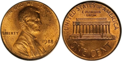 1988 Wide AM Lincoln Penny FS-901 RVD 006 DIE 1 Scarce Variety AU58 Cover