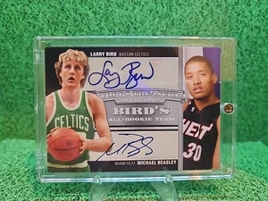 Larry Bird Michael Beasley 2008-09 Topps Treasury All Rookie Auto /39 HOF - Picture 1 of 2