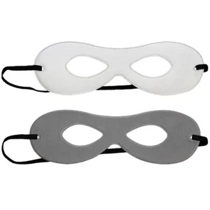 Adult White/Gray Reversible Superhero Mask ~ HALLOWEEN COSTUME PARTY EYE MASK - Picture 1 of 2