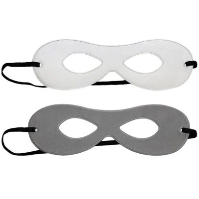 Adult White/Gray Reversible Superhero Mask ~ HALLOWEEN COSTUME PARTY EYE MASK - Image 1 of 2