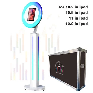 iPad Photo Booth LED Floor Standing Shell with Ring Light for 10.2-12.9 in ipad - Picture 1 of 6