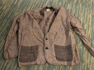 FLAX Engelhart L 100% Linen Shirt Jacket Shaket Button Pockets LARGE Peasant - Picture 1 of 5