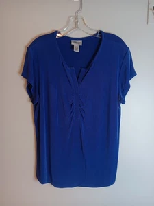 Chicos Travelers Cobalt Blue Blouse Top Sz 3 Womens XL - Picture 1 of 4