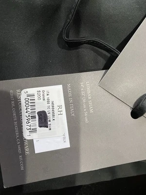 右握 Restoration Hardware LUMBAR Sham Italian 1000 Thread Count Luxe Sateen 黑色 — 第 1/3 张图片