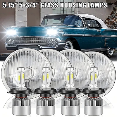 Faros LED redondos HI-Lo de 5,75" 4 piezas para Chevrolet Impala El Camino Chevelle Foto 1 de 4