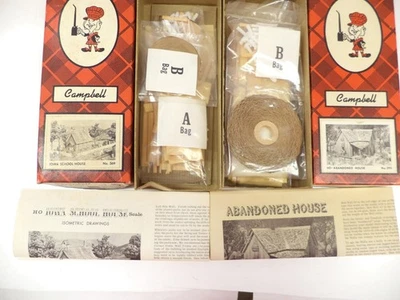 Campbell HO Iowa School House + Abandoned House Building kits,, (lot sb) - Image 1 of 3