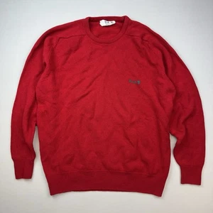 Vintage Pringle Sports Knit Sweater Mens 46 Red Wool Long Sleeve XL Scotland - Picture 1 of 9