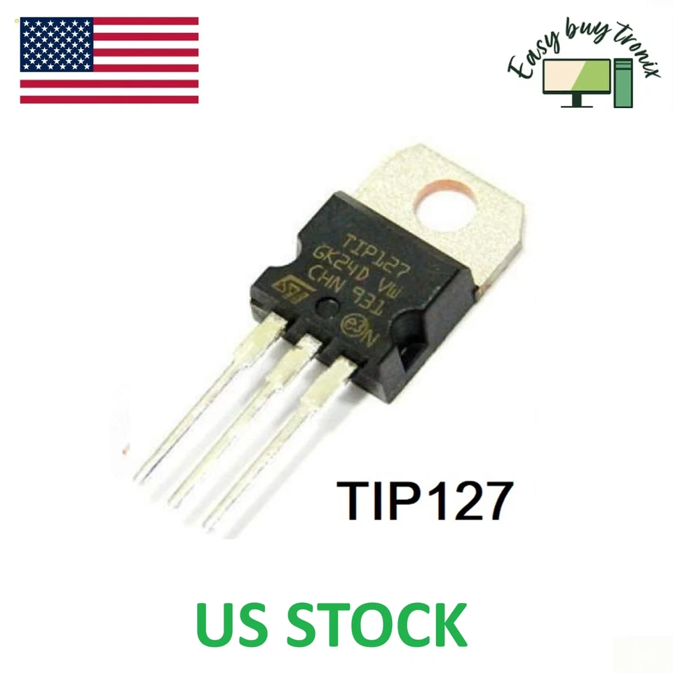 10pcs TIP127 Power Transistor 5A 100V PNP Darlington TO-220 ST Bipolar - Image 1 of 1