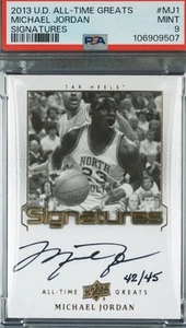 2013 All-Time Greats Signatures /45 Michael Jordan #ATG-MJ1 PSA 9 MINT Auto HOF - Picture 1 of 3
