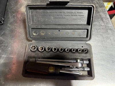 (13)pc Sears Craftsman USA 1/4” SAE Socket Set Rare Permanex Case Ratchet V & VV - Image 1 of 4