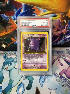 Pokemon Gengar Fossil Set First 1st Edition Holo PSA Grade 6 5/62 - Image 1 of 2