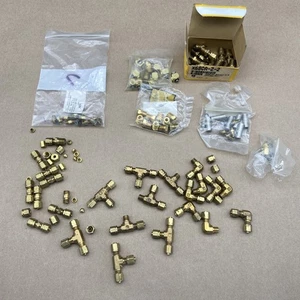 Lot of PARKER Clippard Minimatic 1/8" Tubing Union Tee Compression Fitting Brass - Picture 1 of 15