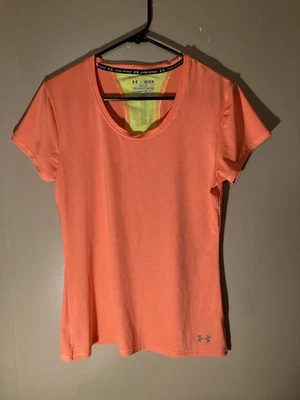 Camiseta Under Armour Top Mujer Mediana/Naranja/Amarilla/Semi Ajuste/Calor/Reflectante  Foto 1 de 4