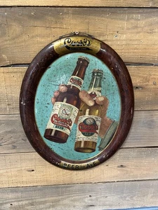 Letrero publicitario de cerveza Cooks bandeja litográfica de lata con gráficos de botella - Imagen 1 de 5