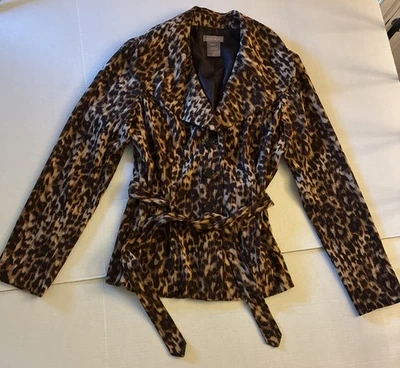 Laura Scott women’s animal print jacket size medium - Image 1 of 4